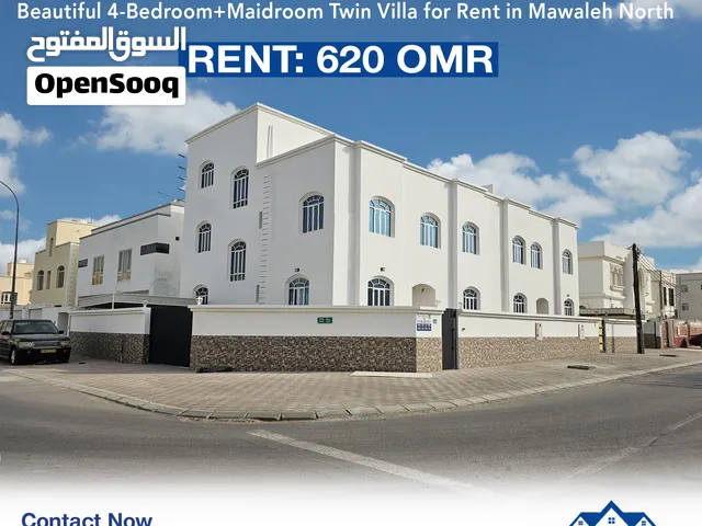 Beautiful 4-Bedroom+Maidroom Twin Villa for Rent in Mawaleh North