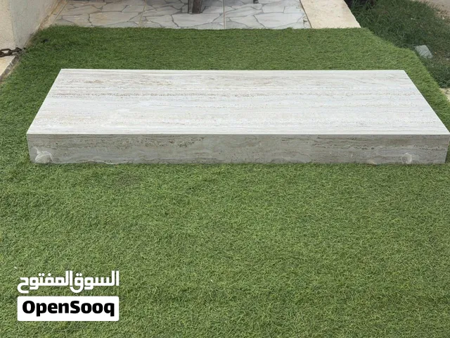 رخام فاخر (أزرق ملكي وبيج مقلم) - مقاس 120×30 سم