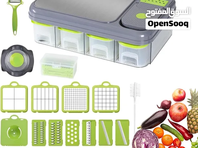 قطاعة خضروات وفواكه متعددة الاستخدامات (لوح تقطيع وقطاعة 28 في 1). 22 دينار