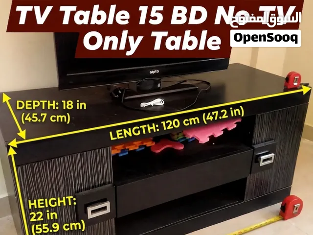 Wooden TV Table Stand (120x18x22 Inch) - Dark Brown