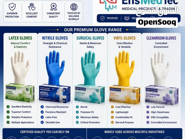 Medical Gloves  Nitrile Latex Vinyl & Surgical Gloves، Wholesale