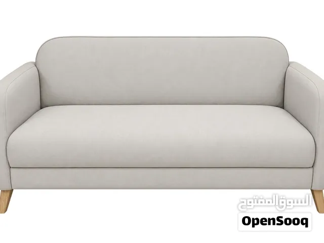 (FINAL WEEK - PRICE REDUCED) Light Beige 2-Seater Sofa with Wooden Legs - Good Condition