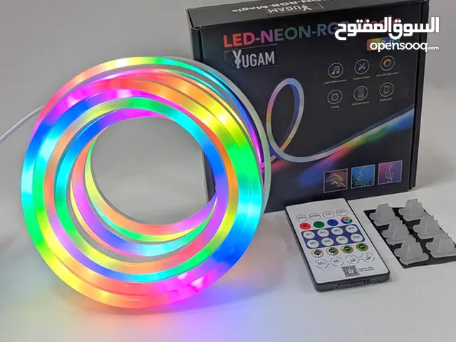 شريط إضاءة LED ذكي بتقنية البلوتوث نيونRGB متحركة   5M من YUGAM DC5V كفالة لمدة سنة