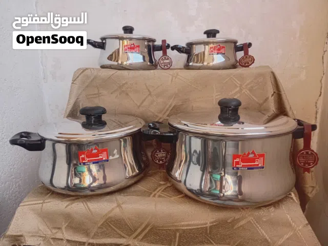 طقم 4 حلل ستنلس ستيل الأهرام جداد بمقابض لا توصل الحراره