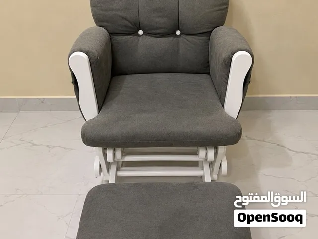 Grey Glider Chair with Matching Ottoman