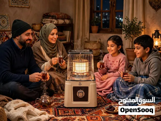 صوبة مدفأة كهربائية سيراميك كراون 1600 واط 360 درجة 800 و1600 واط مقبض ستيل سلك 110 سم فاخر جدا جداا