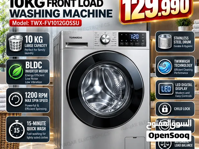 Tornado 10kg Front Load Inverter Washing Machine