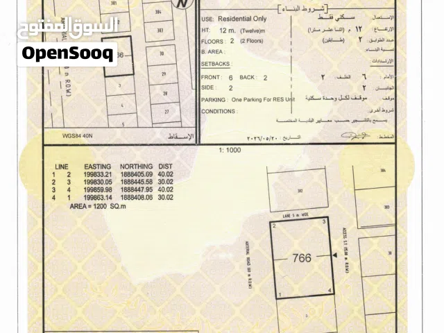 صحنوت الجنوبيه  كورنر ع شارع 60 متر مساحه 1200 متر فرصه لبناء فلل مع توفر ارتداد كبير للمواقف المالك