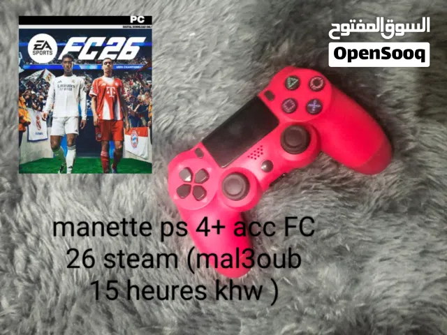 manette ps 4+ acc steam FC 26 mal3oub kn 15 heures khw b 90dt