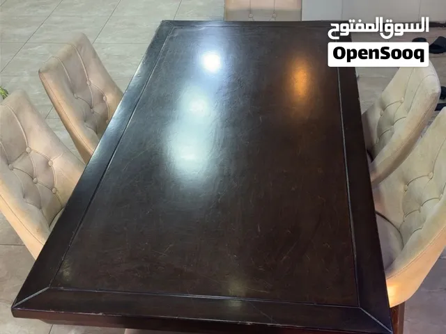 طاولة سفرة خشب زان مع 6 كراسي