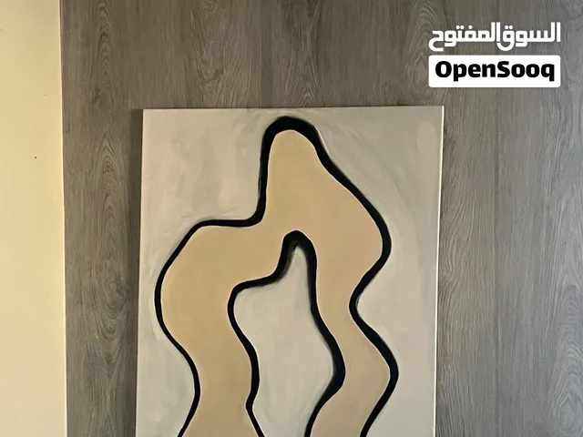 لوحة فنية تجريدية يدوية الصنع – ديكور عصري  Handmade Abstract Minimalist Canvas – Modern Wall Art