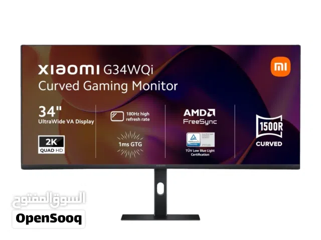 شاشة العاب 2026 G34WQI xiaomi جديدة مكرشمة(كاش فقط)