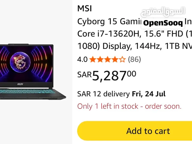 For sale Msi cyborg15 a13v