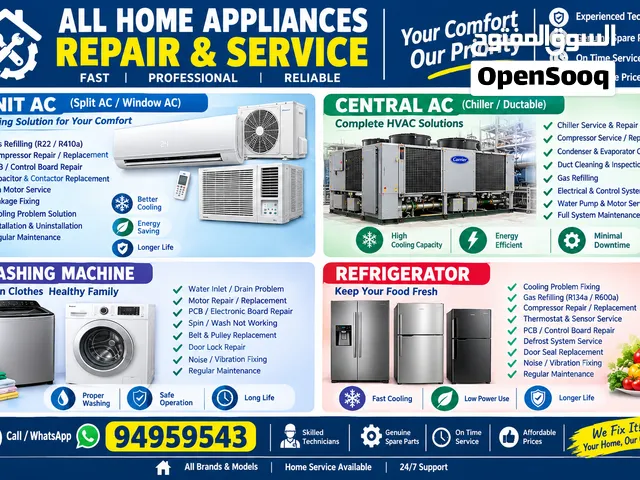Ac Service ' Repair ' Compressor Change ' Replace ' Unit Install ' Washing mac Any Type Of Ac Work '