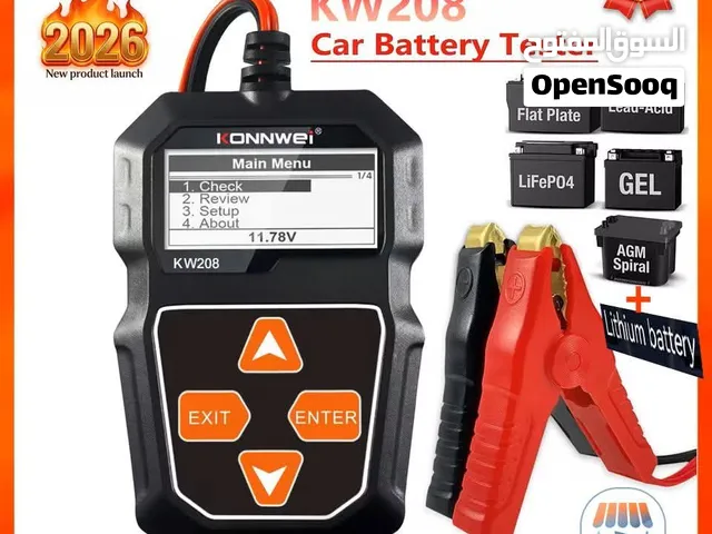تخفيـضـات% لـفترة محـدودة - جهاز فحص وإختبار البطاريات الإحترافي KONNWEI KW208 - 3in1