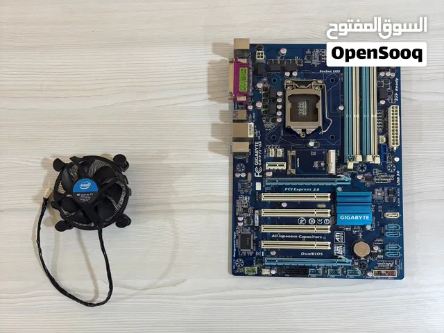 للبيع مذربورد Gigabyte و مروحة Intel تبريد للمعالج