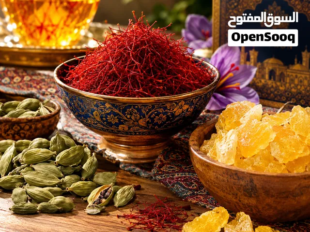 Saffron, nuts butter, cardamom, Nabat, etc
