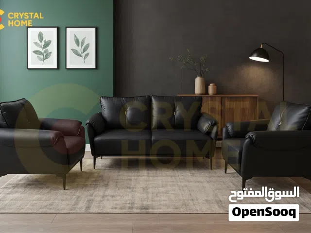 طقم كنب أسود.. فخامة وحداثة ، حضور قوي.