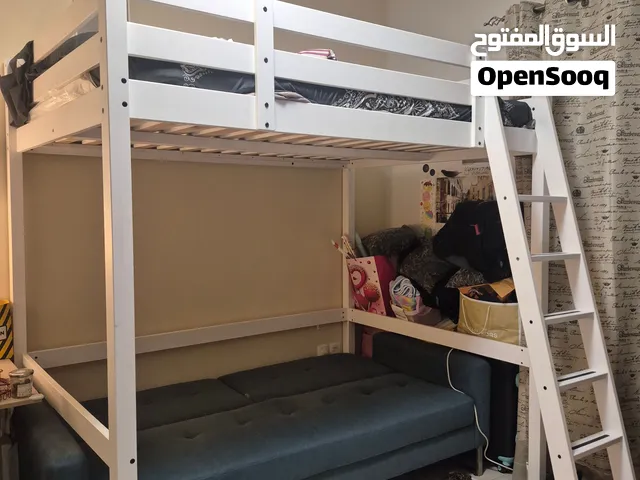 Ikea White wooden loft bed with ladder — good condition