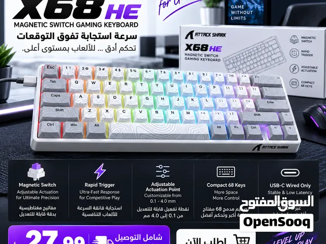 كيبورد Attack Shark X68 باقل سعر 27.99شامل  التوصيل داخل عمان