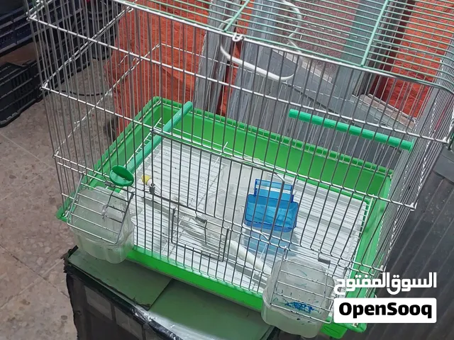 قفص عصافير معدني حجم كبير مع ملحقاته بحال الوكاله