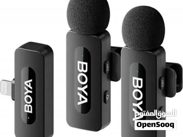مايك ماركة boya للبيع مستعملات قليل جدا مره او مرتين  مدى الارسال 100متر تايب سي