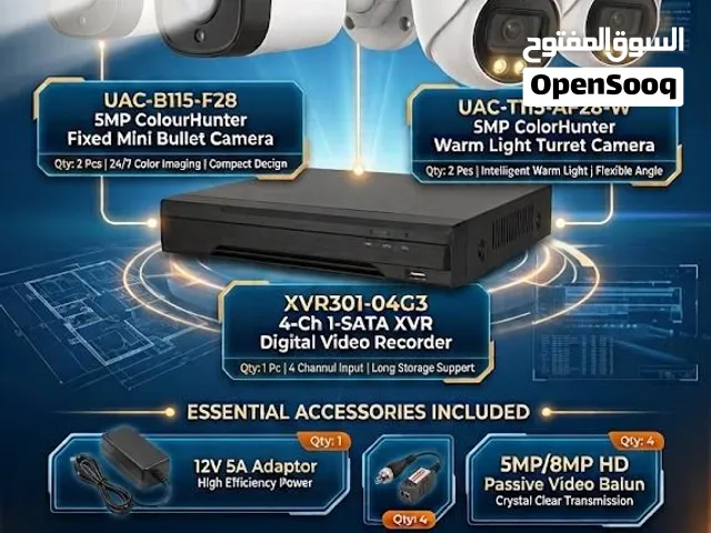 Complete 4-Camera 5MP Security System Package  Uniview & XVR