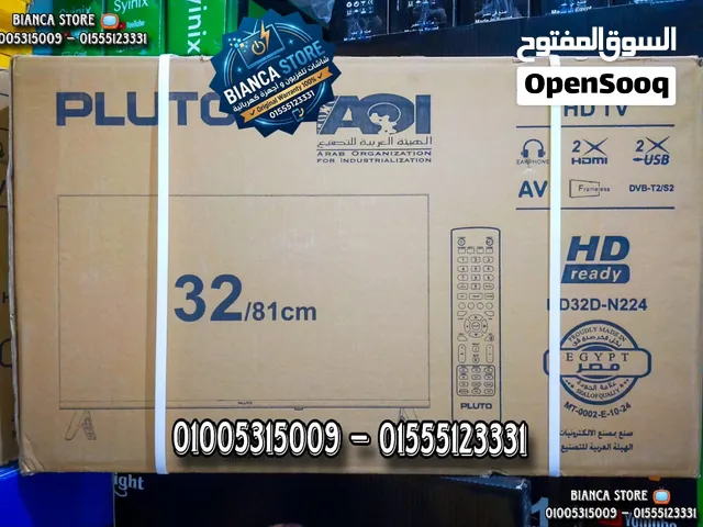 شاشات تلفزيون 32 بوصة بلوتو رسيفر داخلي فريمليس عادية جديدة ضمان 3 سنوات موديل PLUTO HD32D-N224