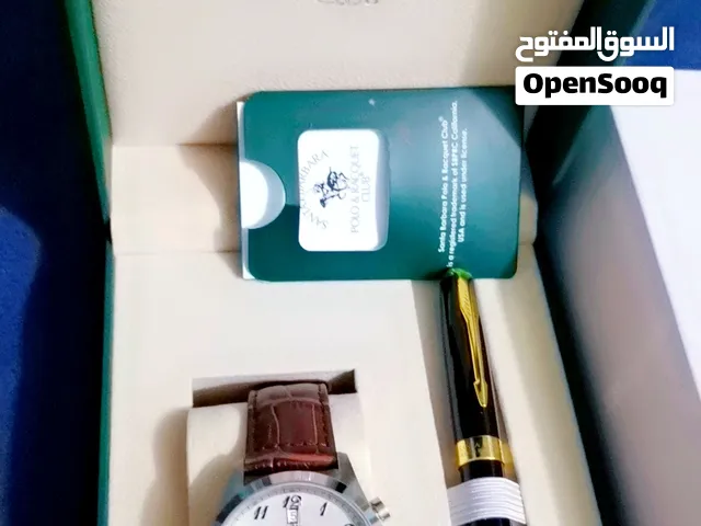 طقم ساعة بولو وقلم رجالية