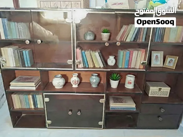 مكتبة خشب زان طبيعي