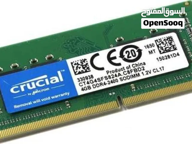 ذاكرة DDR4 2400 MT / s ذات سعة 4 جيجا بايت (PC4-19200) CL19 SR x8 U
