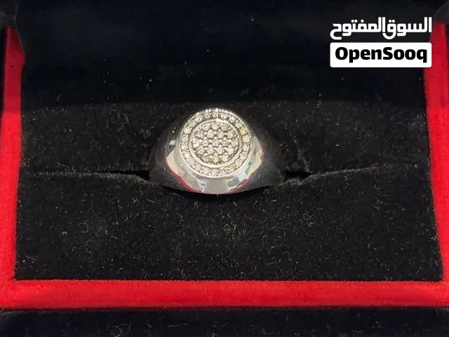 خاتم الماس رحالي ومطلي فضه