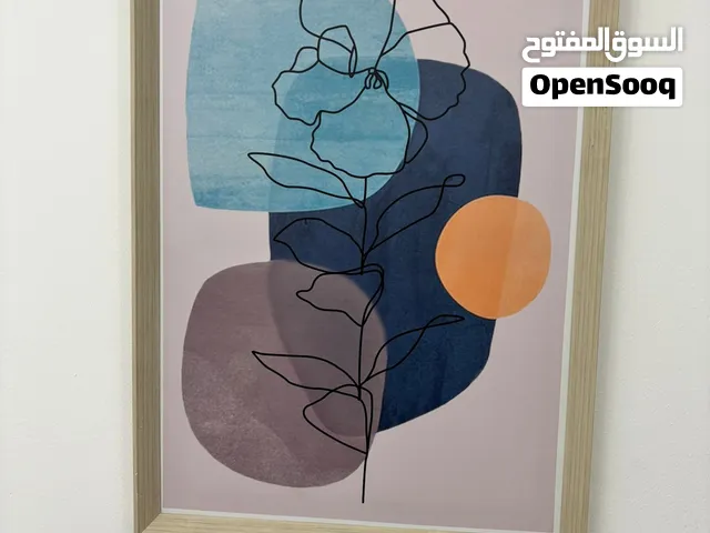 لوحه الخط العربي- آيه الكرسي والمعوذات، لوحه 2 الفن التجريدي العصري مع الزهور بالخطوط البسيطة