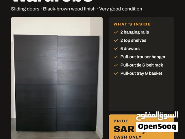 IKEA PAX Sliding-Door Wardrobe – Black-Brown