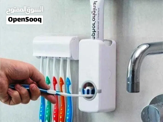 مكبس معجون الاسنان + حماله فراشي اسنان حمالة
