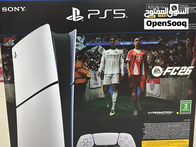 Sony PlayStation 5 slim digital جديد غير مستعمل في كرتونته سعة 825 جيجا معاه إف سي 26 الجديده
