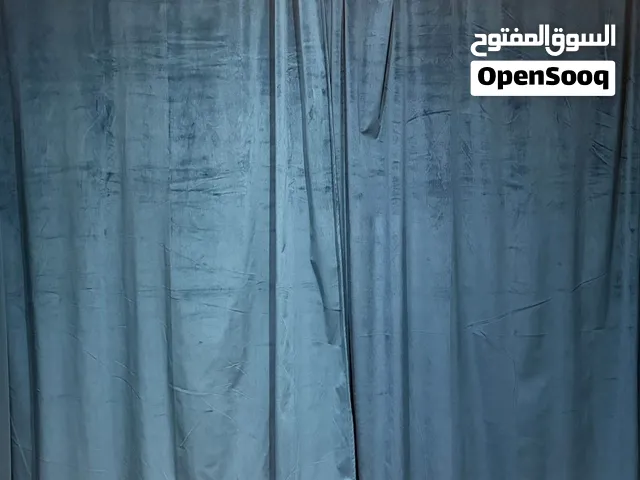 Pair of dark blue curtains