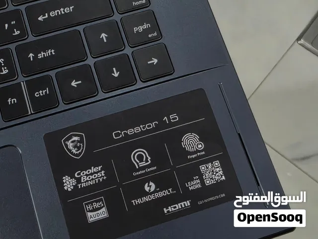 عملاق تصميم MSI Corei9 10th RAM 32GB 1000GB SSD NVIDIA RTX2070 8GB 4K LCD 15.6 جدا قوي