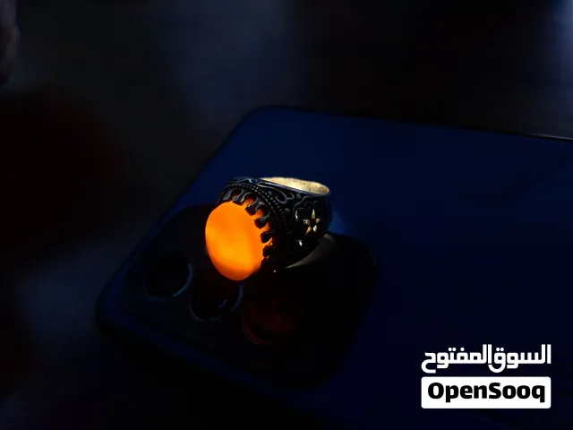 خاتم فضة مختوم 925 حجر عقيق يمني