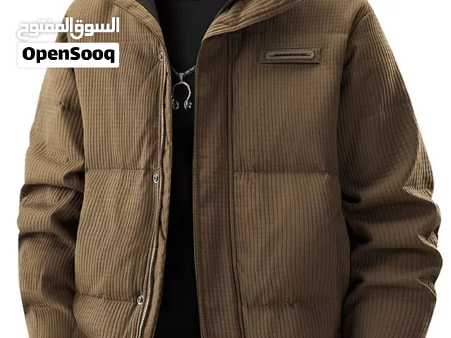 سترة منفوخة رجالية باللون البني الفاتح أو الكاكي قياسات خاصه كبيره  XXXL