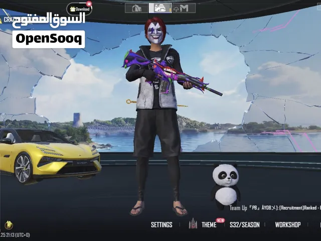 حساب ببجي نوادر وسيارات جوكر متكامل مع السلاح الجوكر ولـAUG و AKM فزاعة