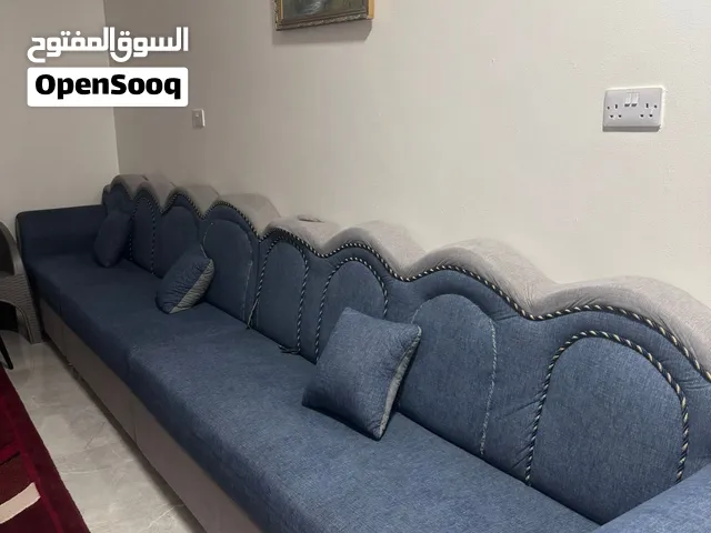 طقم كنبات كامل 9قطع اللون ازرق و رامدي