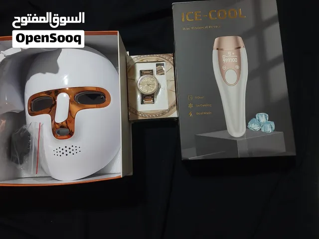 جهاز ليزير منزلي اصلي وقناع لتحفيز الوجه وشد الوجه  وساعة نسائية تتحمل رذاذ الماء المانية اصلية