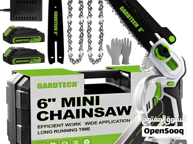 منشار سلسلة لاسلكي محمول Gardtech 6 Mini Chainsaw 20فولط جديد يأتي مع بطاريتين كامل الملحقات