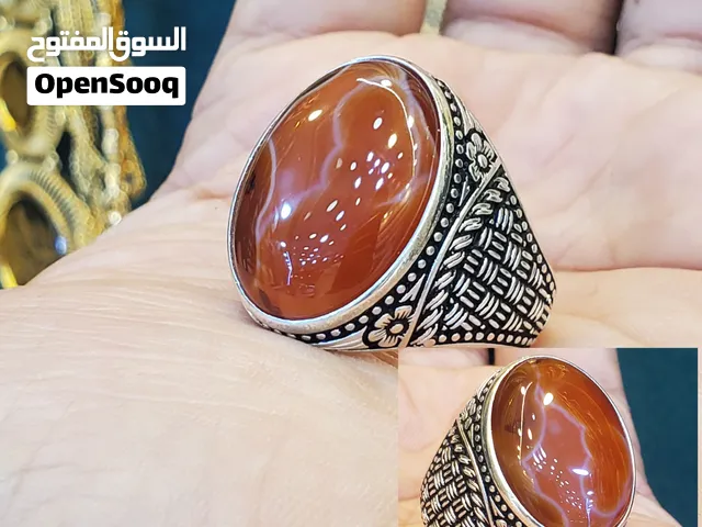 خواتم فضة متوجهه بأندر العقيق اليماني