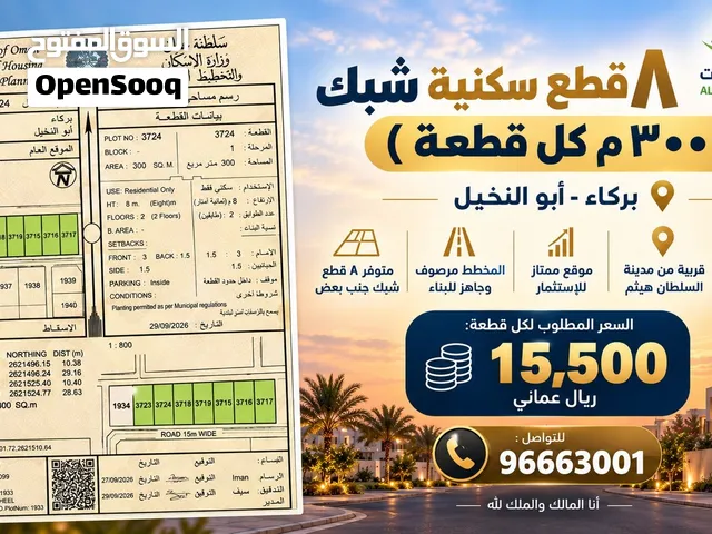 (أنا المالك والملك لله) أرض سكنية فـ بركاء - أبو النخيل