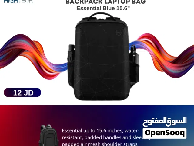 حقيبه لابتوب من ديل لون أسود Dell Essential Black 15.6 Laptop Backpack .