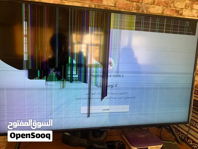 شاشه سامسونج 43 اسمارت  4K تصلح قطع غيار  الشاشة شبه جديد مع كرتونها وكتيب الاستخدام وغيره