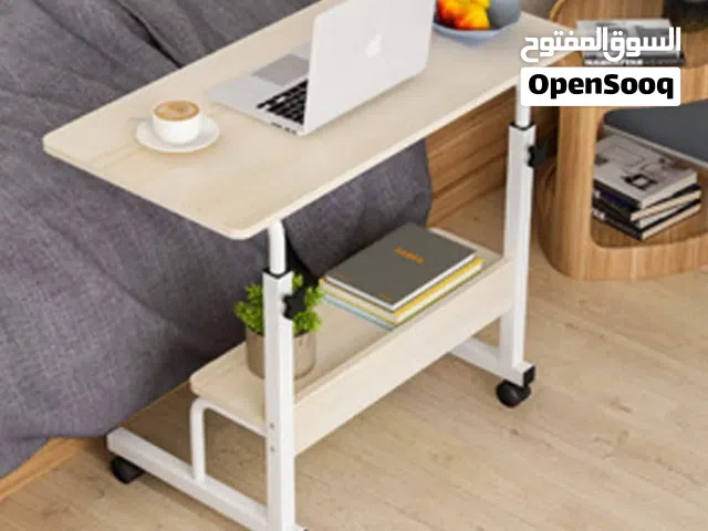طاولة جانبية مكتب جانبي متحرك مع رفوف للكتب ومكتب للطلاب80 × 40