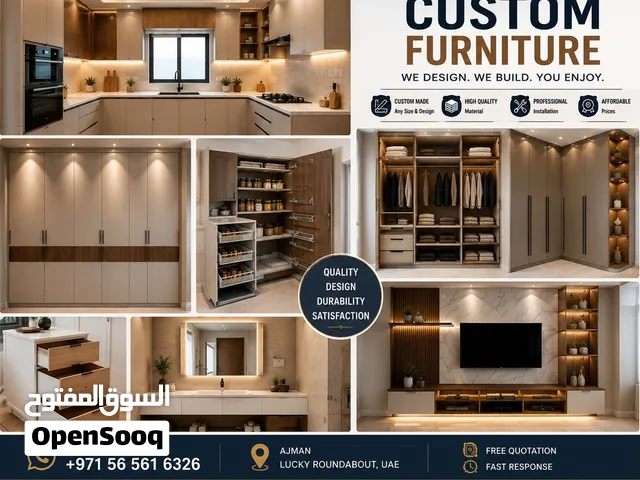 Custom Kitchen Cabinets Wardrobe TV Unit Ajman Modern Design